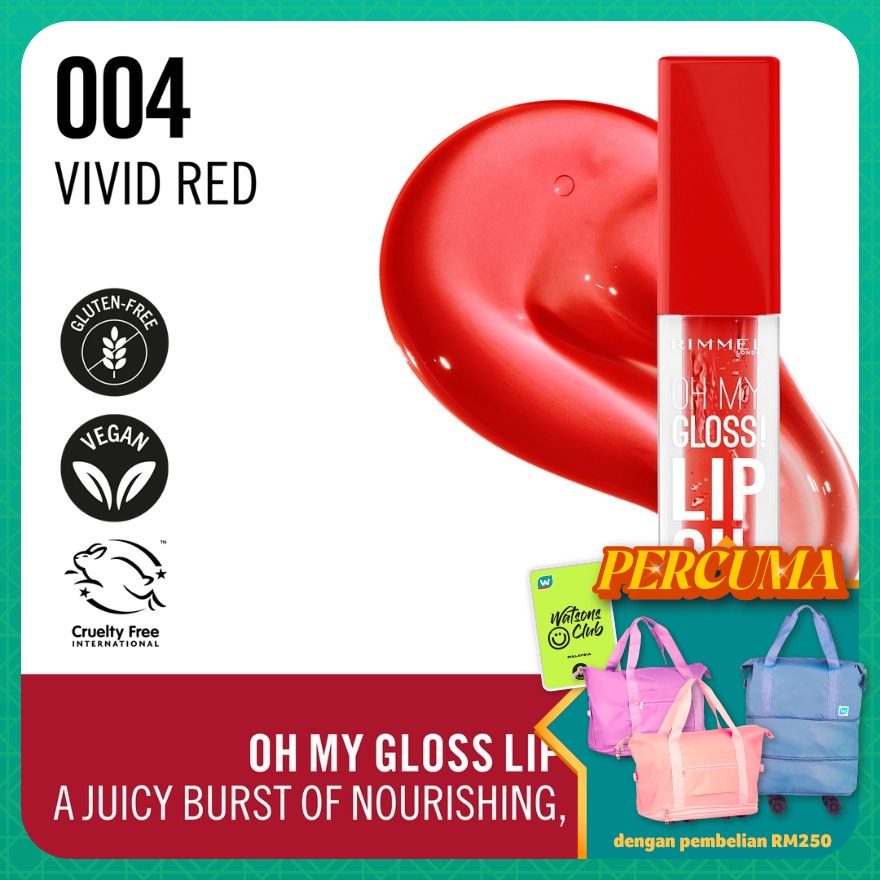 Oh My Gloss Lip Oil 004 Vivid Red