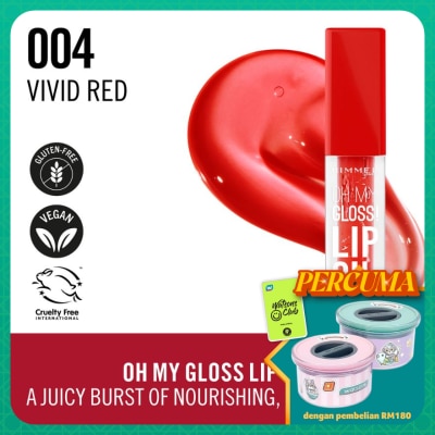 RIMMEL Oh My Gloss Lip Oil 004 Vivid Red