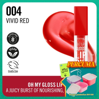 RIMMEL - Oh My Gloss Lip Oil 004 Vivid Red