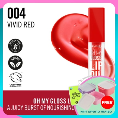 RIMMEL Oh My Gloss Lip Oil 004 Vivid Red