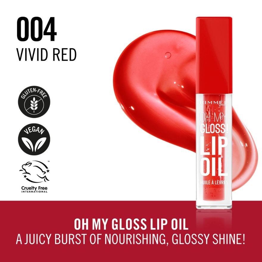 Oh My Gloss Lip Oil 004 Vivid Red