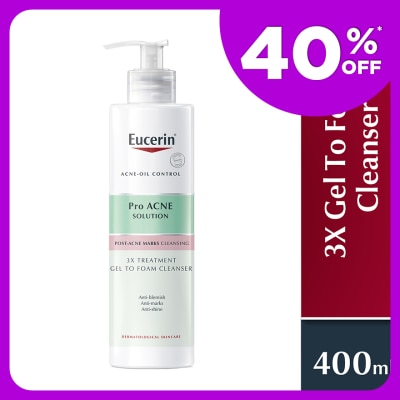EUCERIN ProAcne Solution 3X Gel to Foam Cleanser 400ml