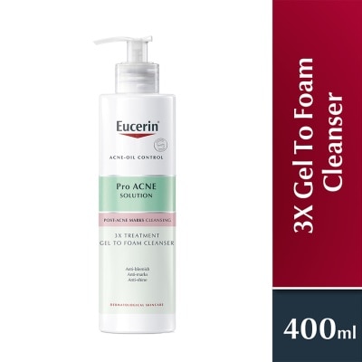 EUCERIN  ProAcne Solution 3X Gel to Foam Cleanser 400ml
