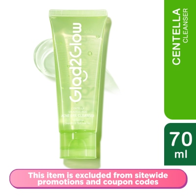 GLAD2GLOW Centella Salicylic Acid Acne Gel Cleanser 70ml