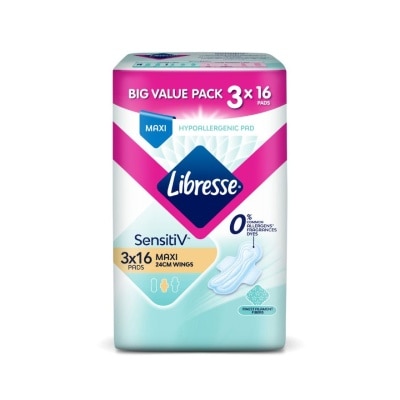 LIBRESSE SensitiV Maxi Wings 24cm 3x16s