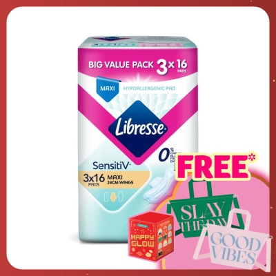 LIBRESSE SensitiV Maxi Wings 24cm 3x16s