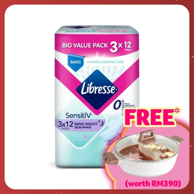 LIBRESSE SensitiV Maxi Night Wings 32cm 3x12s