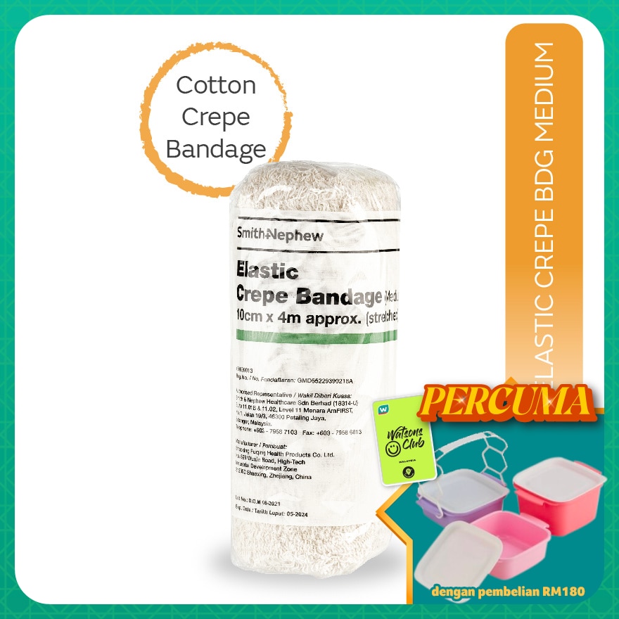 Elastic Crepe Bandage (Medium WT.) 10CM X 4M