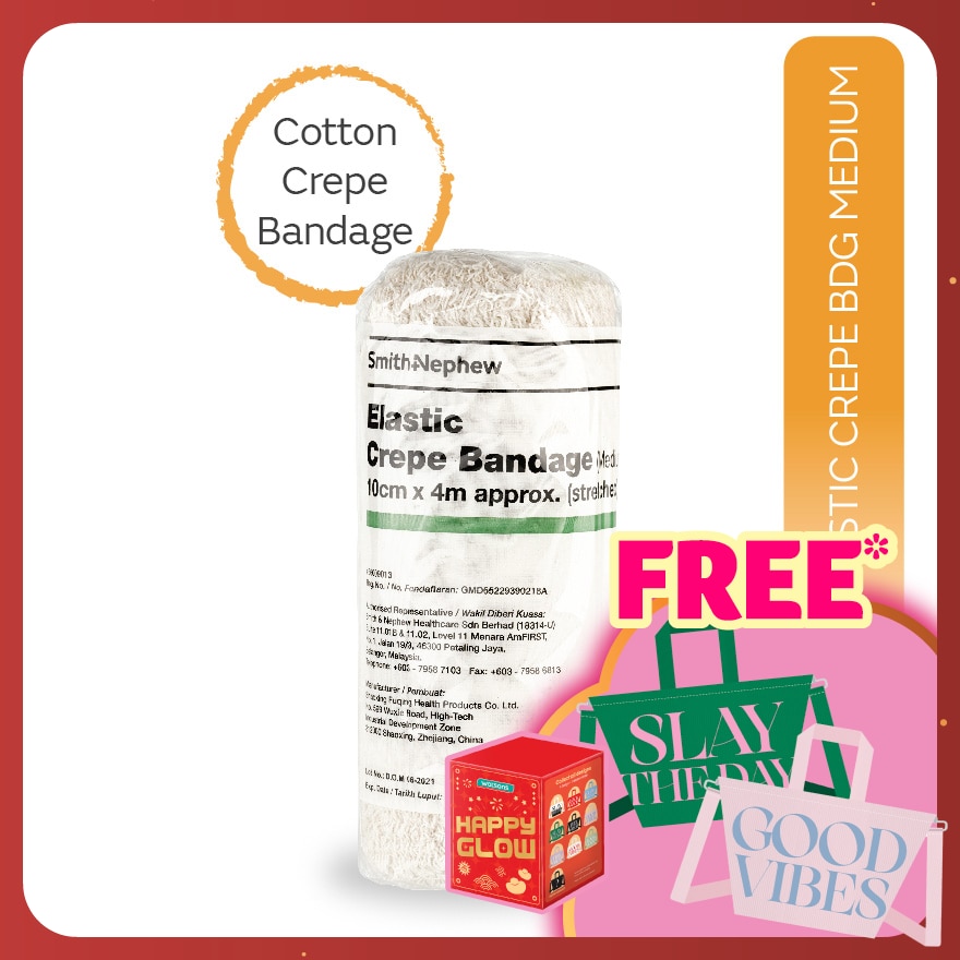 Elastic Crepe Bandage (Medium WT.) 10CM X 4M