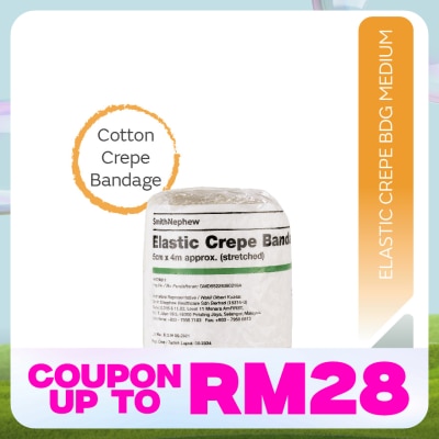 SMITH & NEPHEW ELASTIC CREPE BANDAGE (MEDIUM WT.) 5CM X 4M
