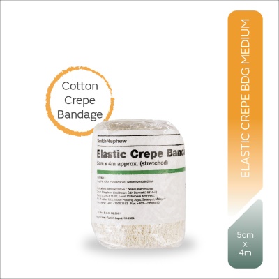 SMITH & NEPHEW - ELASTIC CREPE BANDAGE (MEDIUM WT.) 5CM X 4M