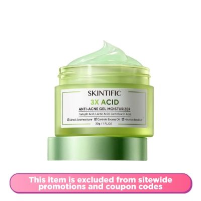 SKINTIFIC 3X Acids Acne-Care Gel Moisturizer 30g