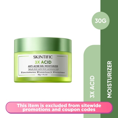 SKINTIFIC 3X Acids Acne-Care Gel Moisturizer 30g