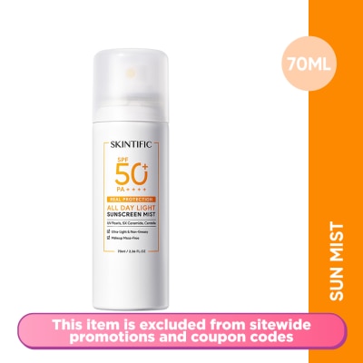 SKINTIFIC All Day Light Sunscreen Mist SPF50 PA++++ 70ml