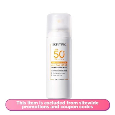 SKINTIFIC All Day Light Sunscreen Mist SPF50 PA++++ 70ml