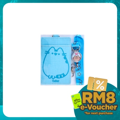 PUSHEEN Lanyard Card Holder with Retractable Metal Badge Blue Color 1S
