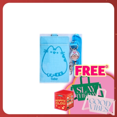 PUSHEEN Lanyard Card Holder with Retractable Metal Badge Blue Color 1S