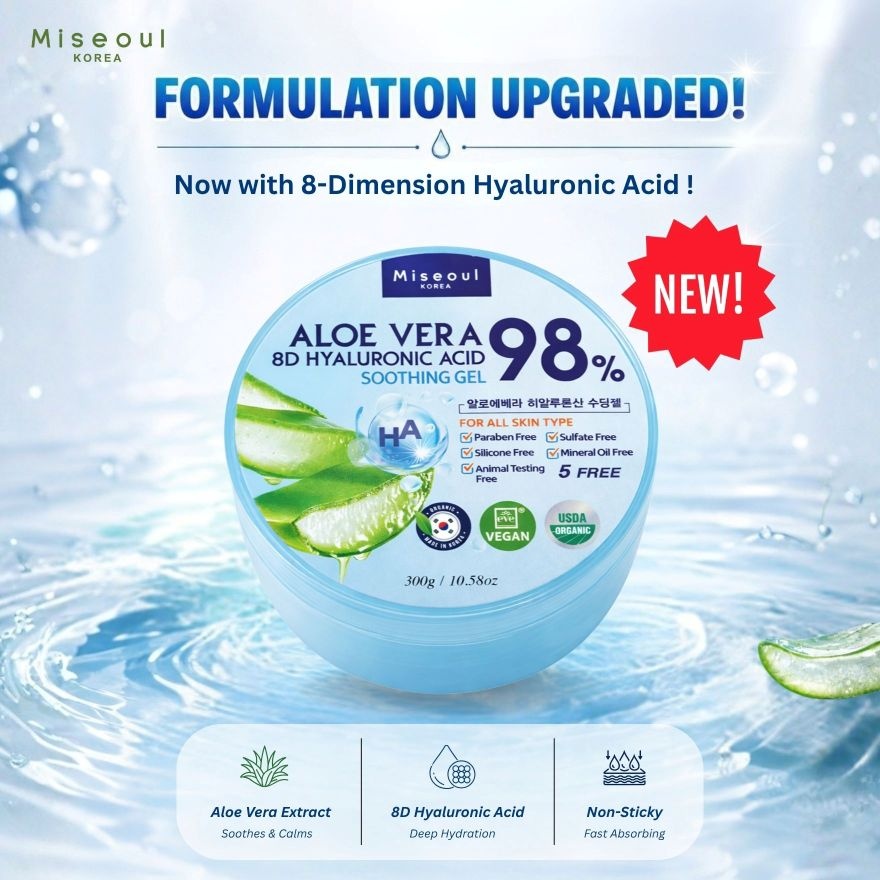 Aloe Vera 8D Hyaluronic Acid Soothing Gel 98% 300g