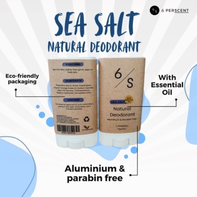 6 PERSCENT Sea Salt Natural Deodorant 15g