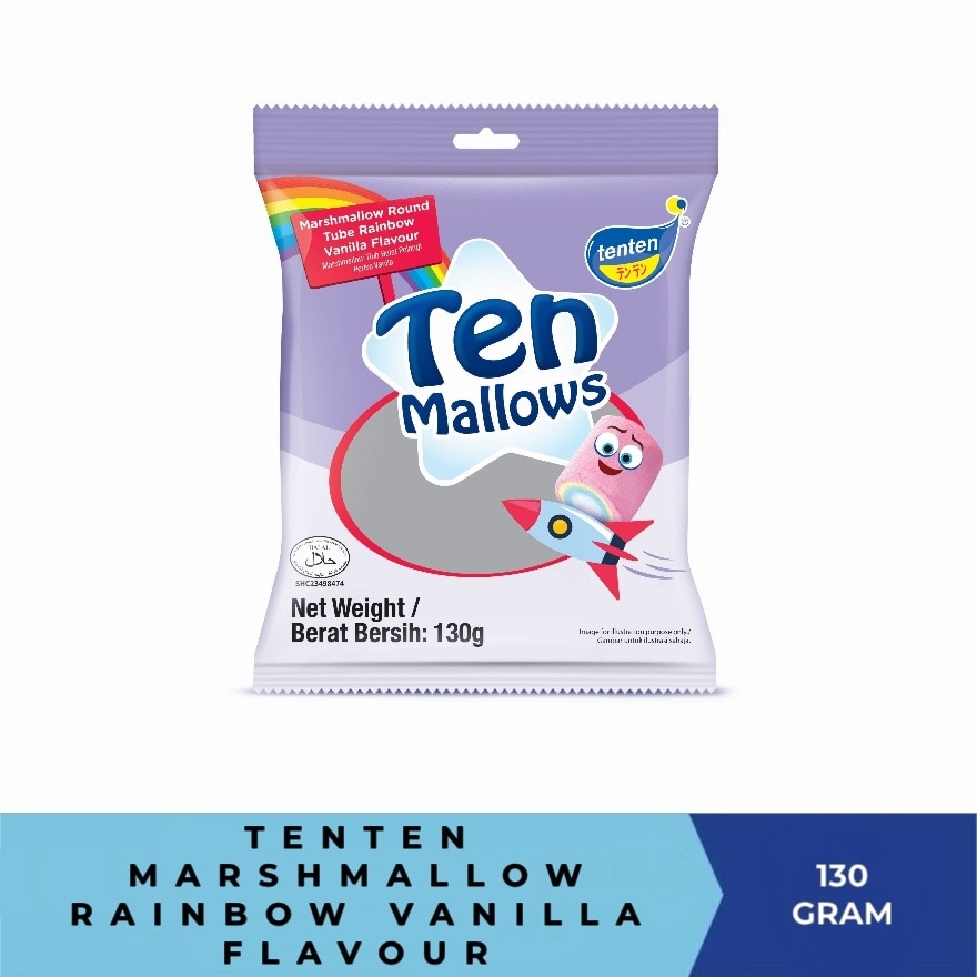 Marshmallow Round Tube Rainbow Vaniila 130g