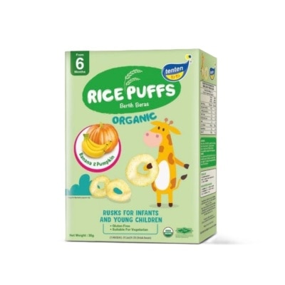 TEN TEN Organic Rice Puffs Banana & Pumpkin 30G