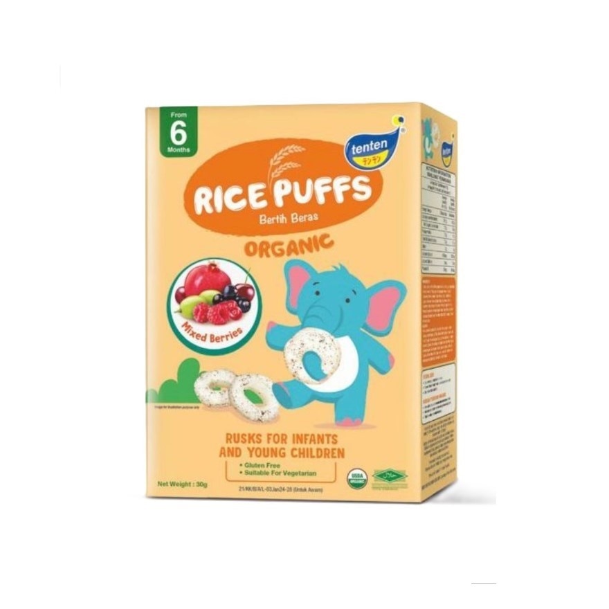 Organic Rice Puffs Mix Berries 30G