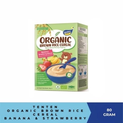 TEN TEN Org Brown Rice Ban Strawberry 80G