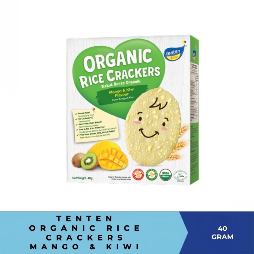 Organic Rice Crackers Mango & Kiwi 40G