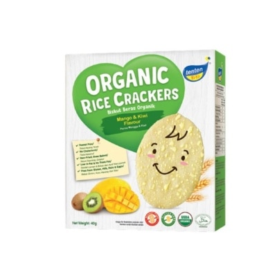 TEN TEN Organic Rice Crackers Mango & Kiwi 40G