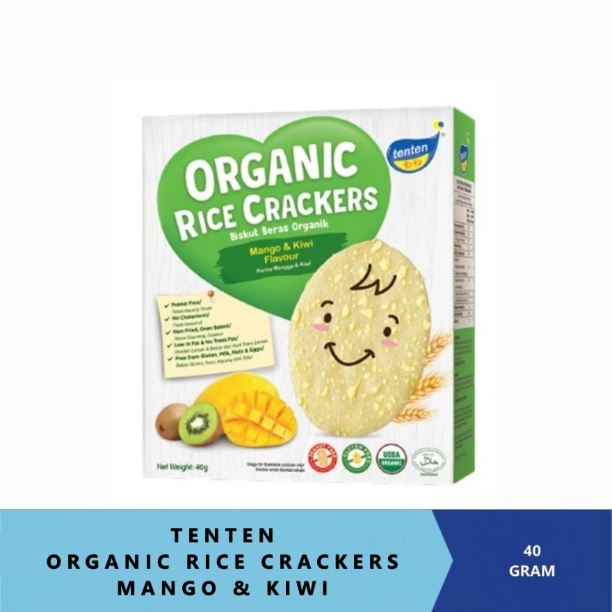 Organic Rice Crackers Mango & Kiwi 40G