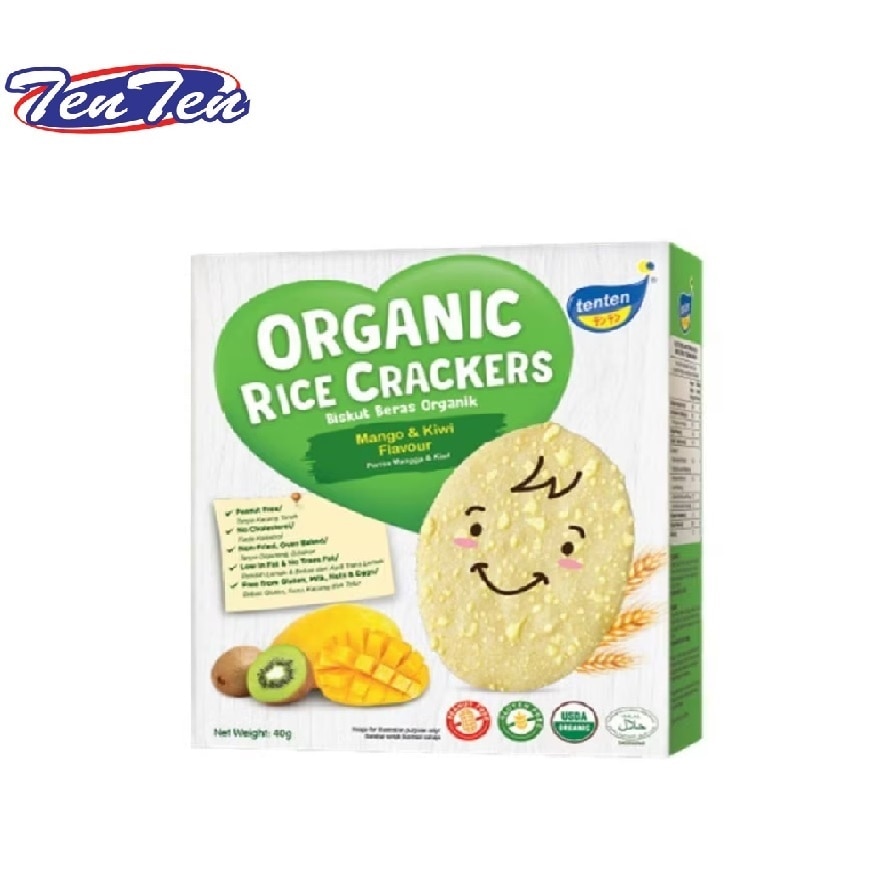 Organic Rice Crackers Mango & Kiwi 40G