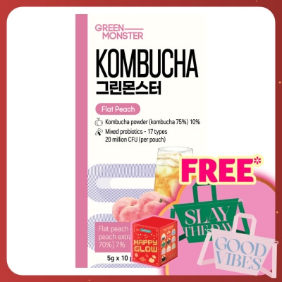 GREEN MONSTER Kombucha Flat Peach Flavoured 5gx10s