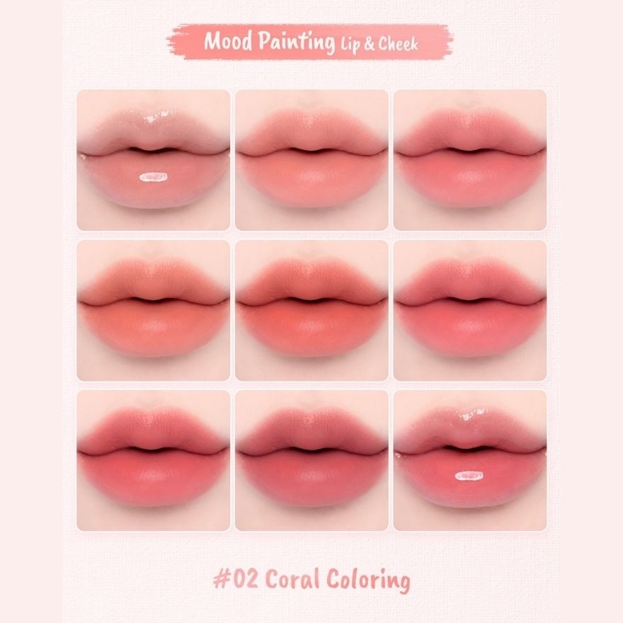 Mood Painting Lip & Cheek Palette 02Coral Coloring