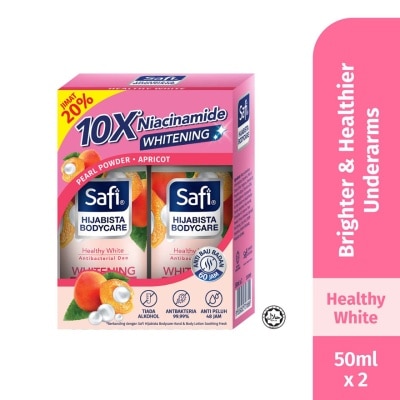 SAFI Hijabista Bodycare Deodorant Roll On Healthy White 50mlx2