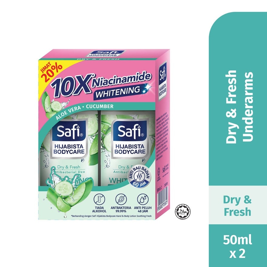 Hijabista Bodycare Deodorant Roll On 50mlx2