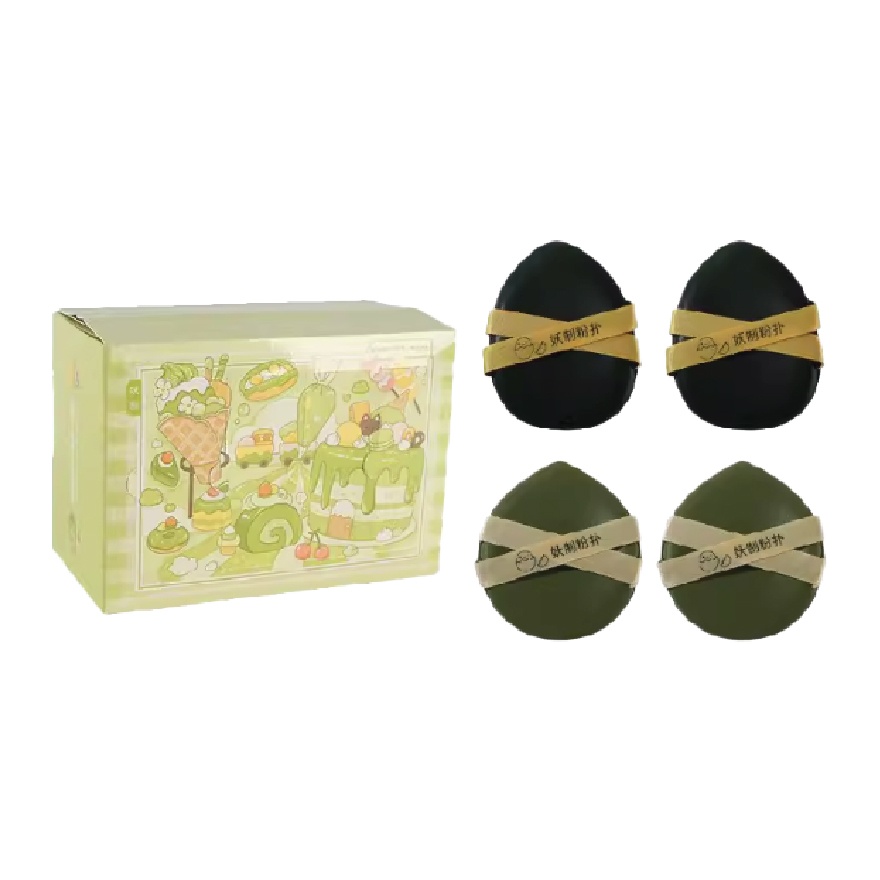 Loose Powder Sponge Soft Wet Dry Use Leather polished puff 4pcs image