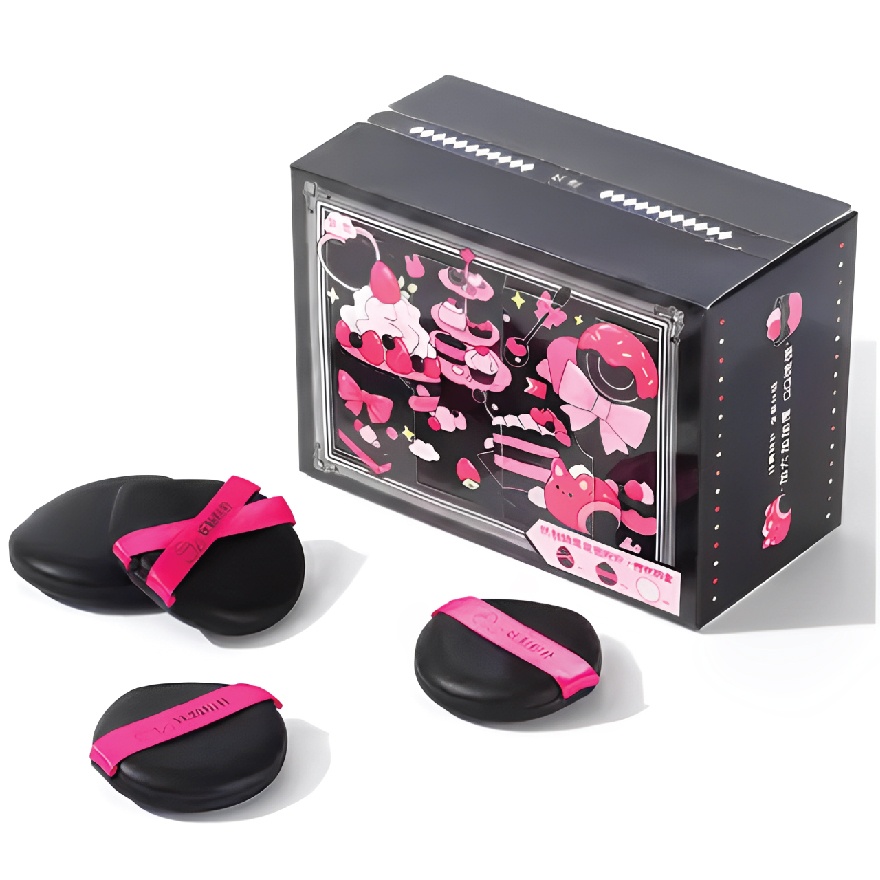 Loose Powder Sponge Soft Wet Dry Use Extra thick leather puff 4pcs