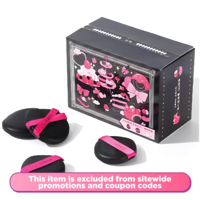 YAOZHI Loose Powder Sponge Soft Wet Dry Use Extra thick leather puff 4pcs