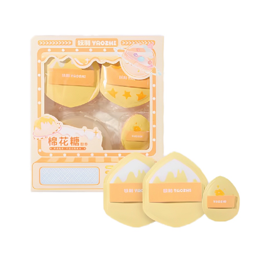 Loose Powder Sponge Soft Wet Dry Use Huang Fatty puff 3pcs image
