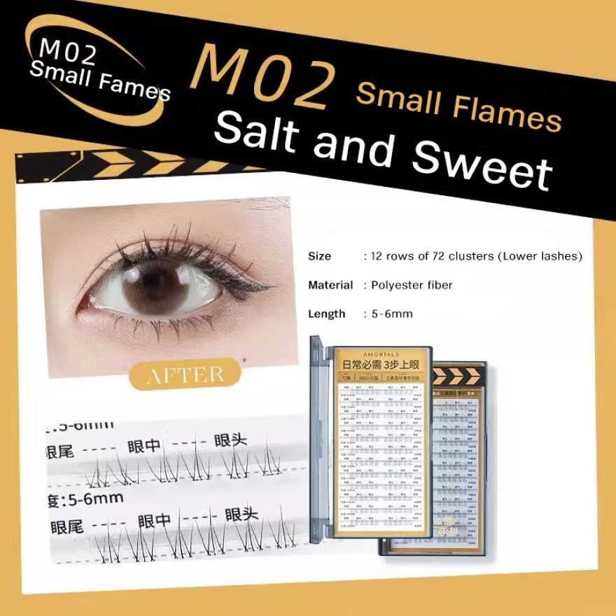 False Eyelashes Easy Apply Amortals-M02 Small Flames