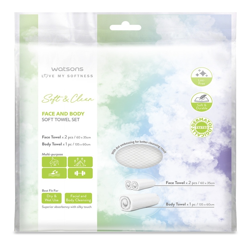 Face and Body Soft Towel Set 1s + 2s