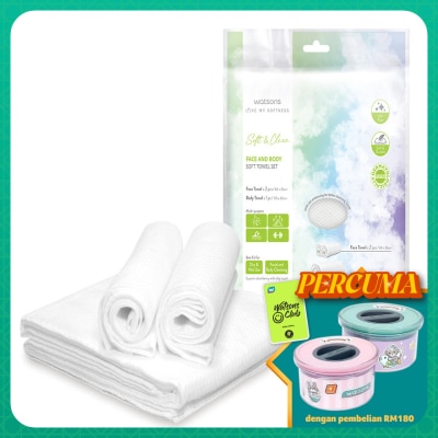 WATSONS Face and Body Soft Towel Set 1s + 2s