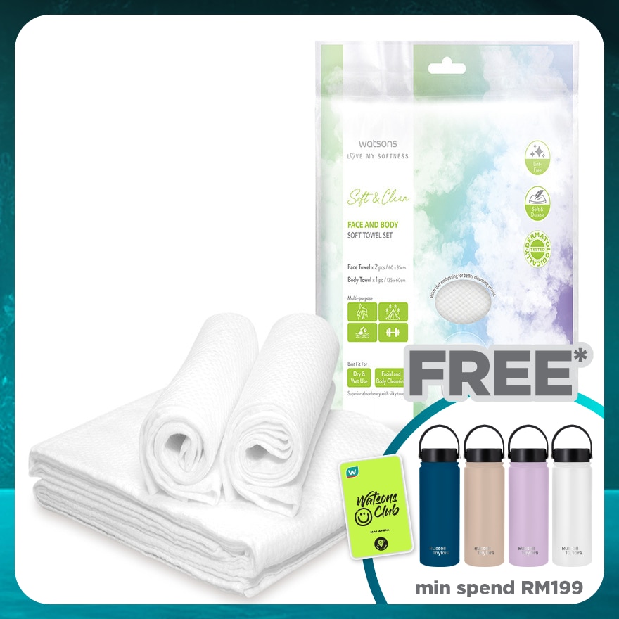 Face and Body Soft Towel Set 1s + 2s