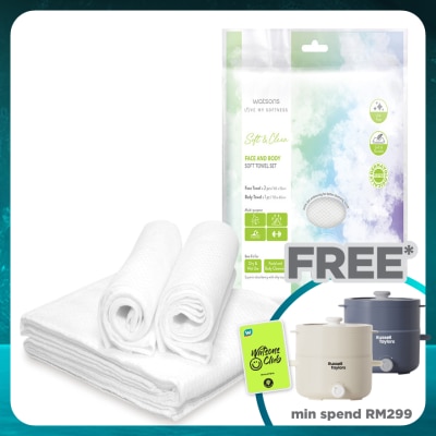 WATSONS Face and Body Soft Towel Set 1s + 2s