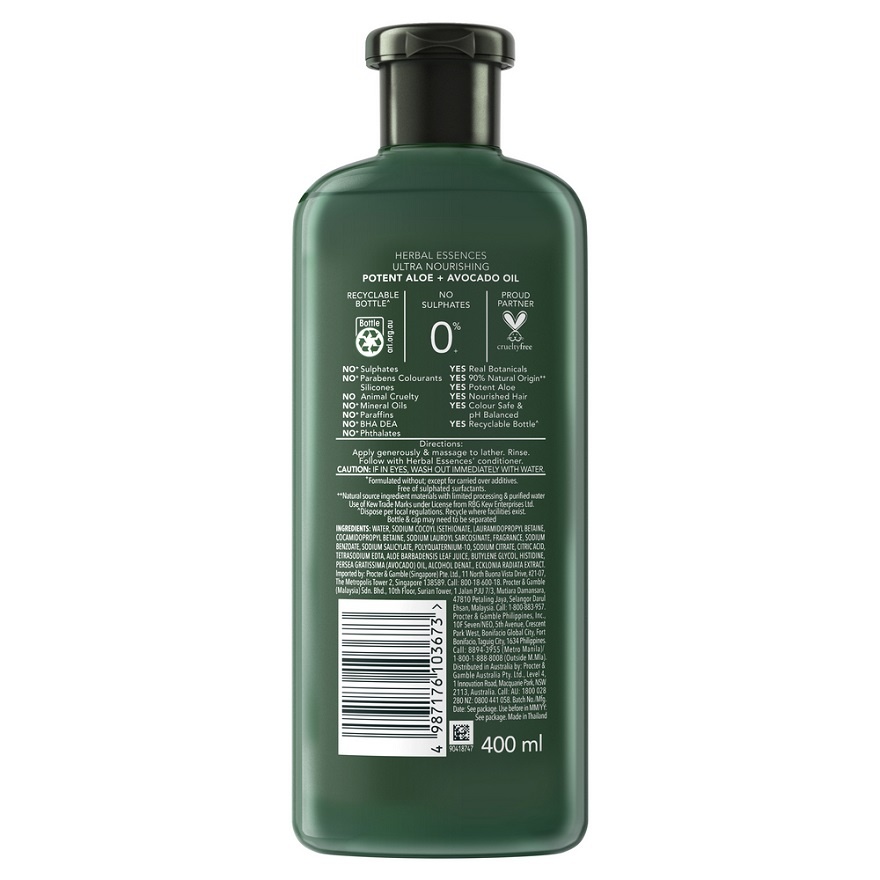 Aloe & Avocado Oil Shampoo 400ml image