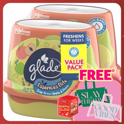 GLADE Essences Elite Crisp Green Apple & Peach 180gm x2