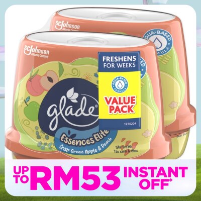GLADE Essences Elite Crisp Green Apple & Peach 180gm x2
