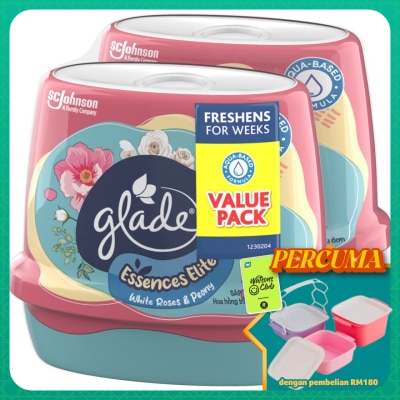 GLADE - Essences Elite White Roses & Peony 180gm x2
