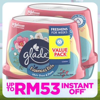 GLADE Essences Elite White Roses & Peony 180gm x2