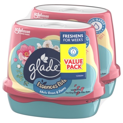 GLADE - Essences Elite White Roses & Peony 180gm x2
